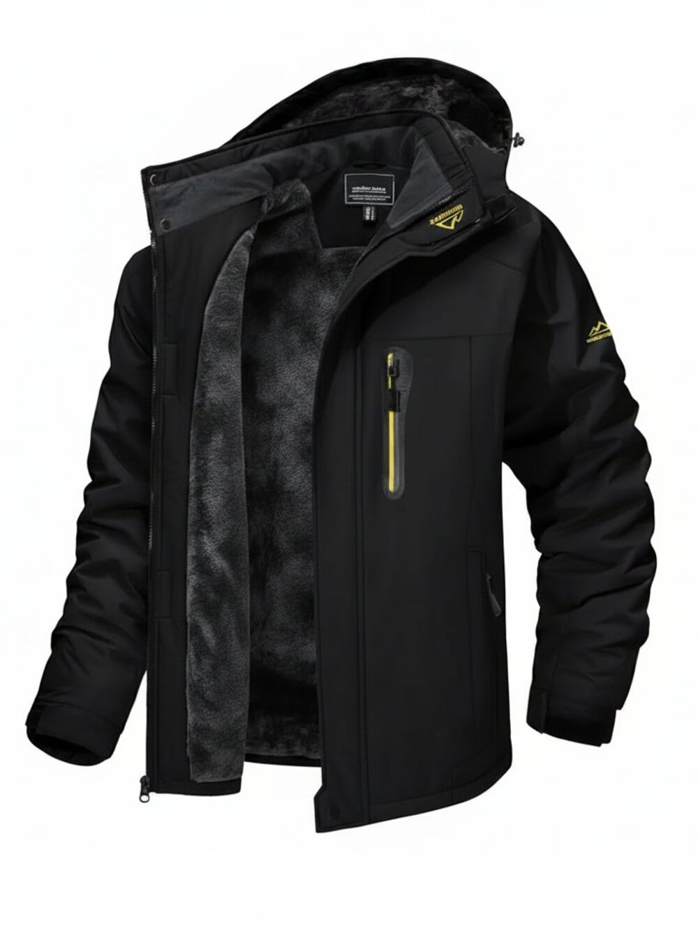 Tacvasen Men's Black Waterproof Fleece Liner Windproof Warm Snow Ski Jacket